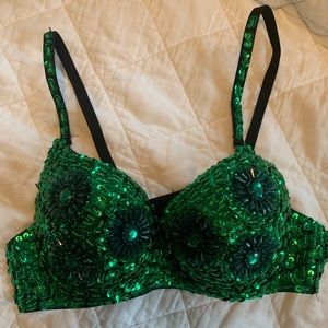 Beaded sequin bra